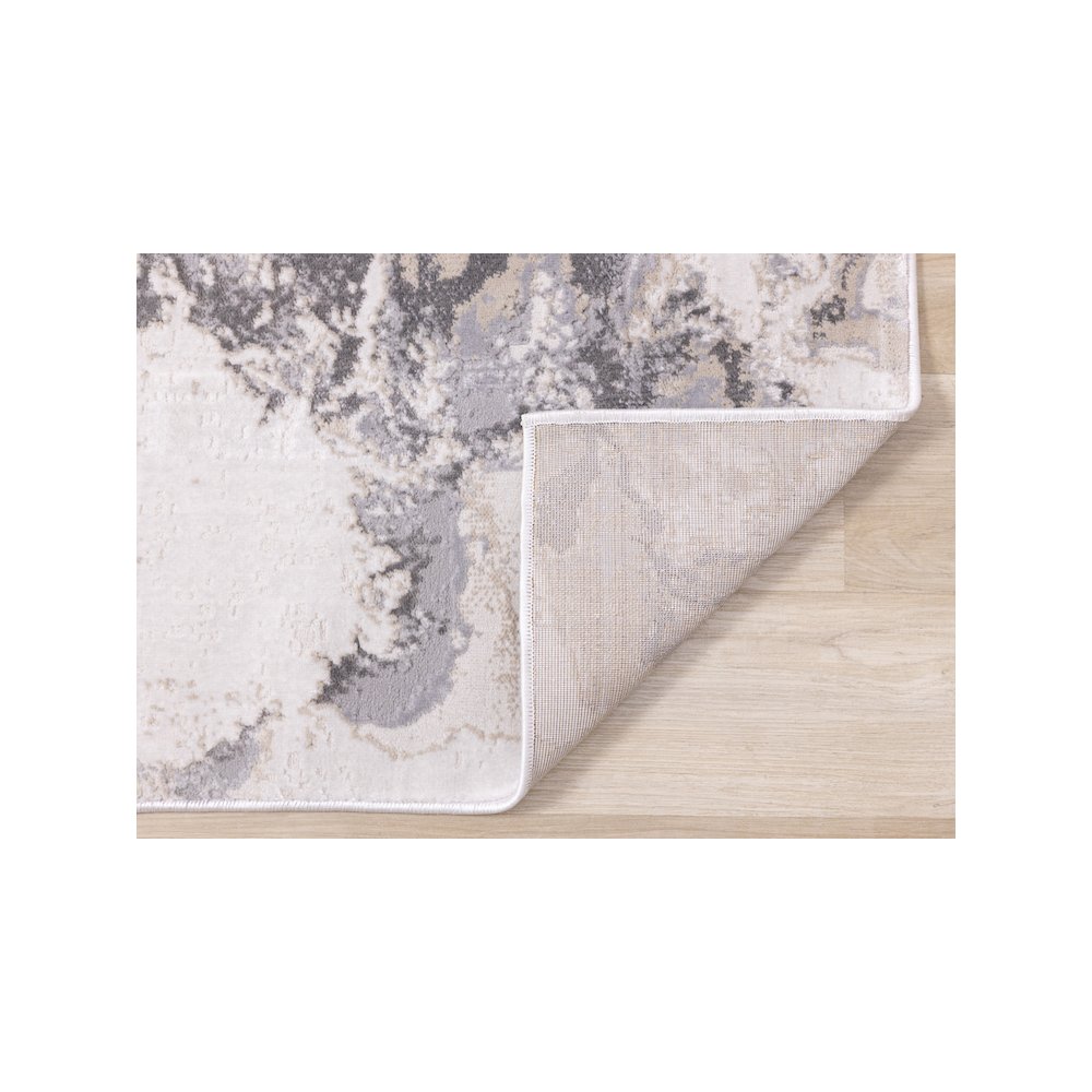 Layla Modern Swirl Beige Grey Cream Rug, 5'3" x 7'7". Picture 7