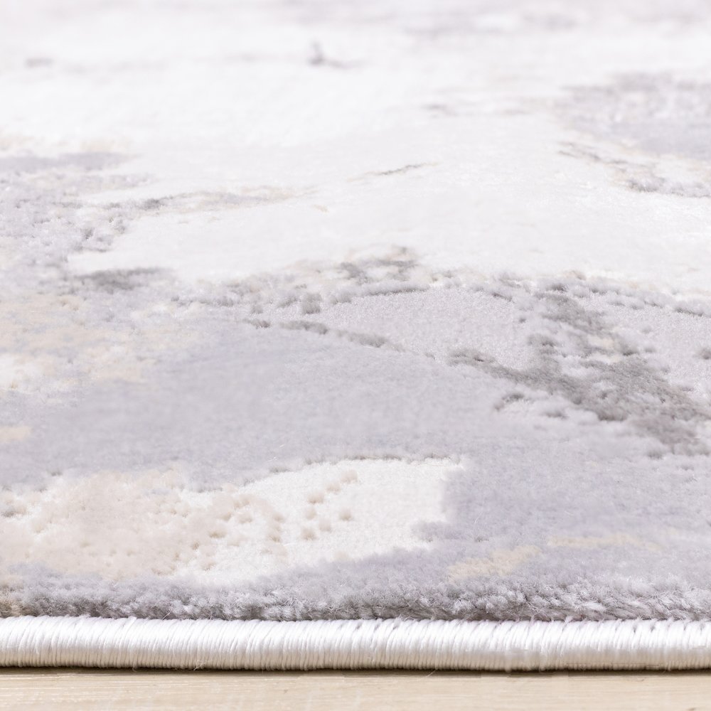 Layla Modern Swirl Beige Grey Cream Rug, 5'3" x 7'7". Picture 5