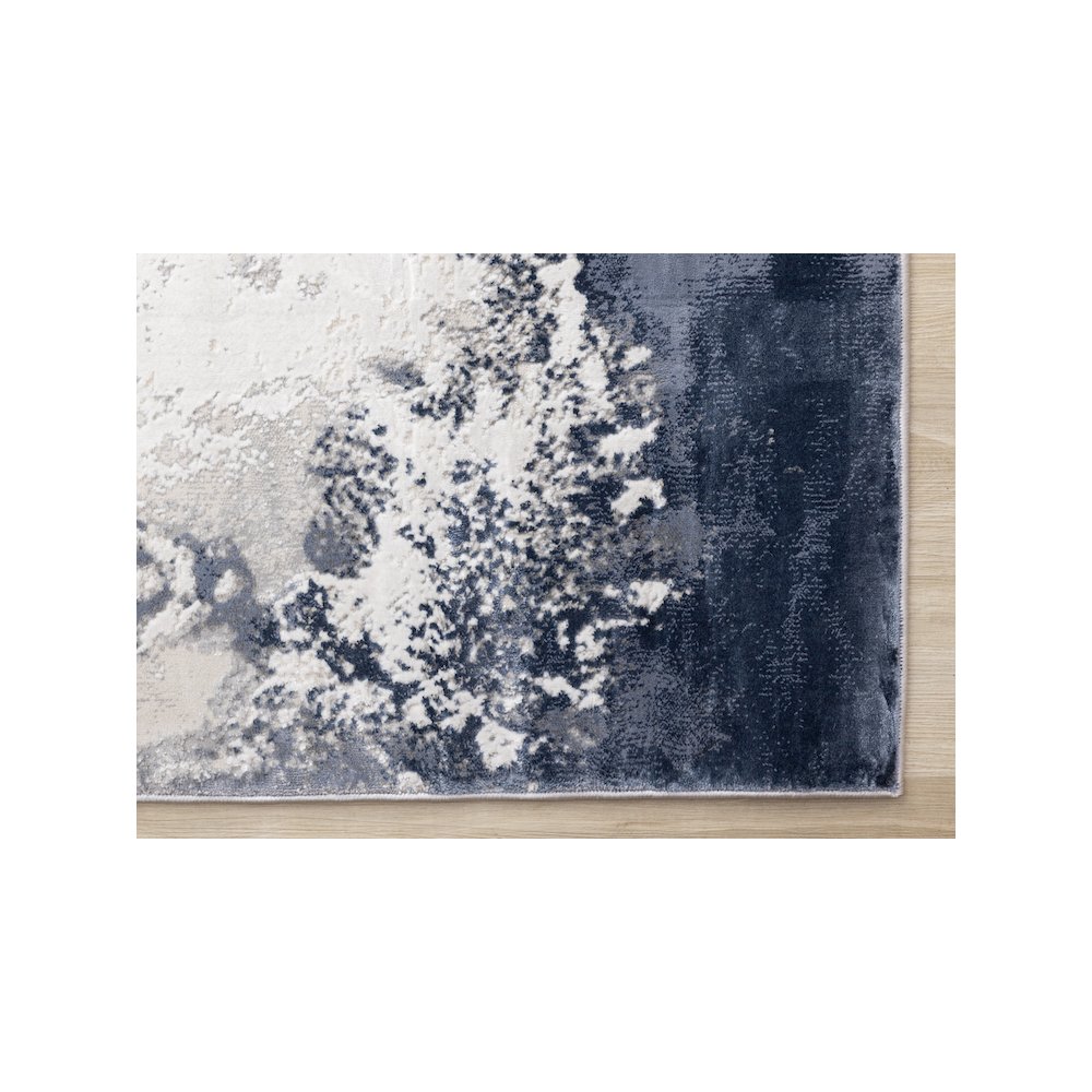 Layla Modern Swirl Grey Blue Cream Rug, 5'3" X 7'7". Picture 6
