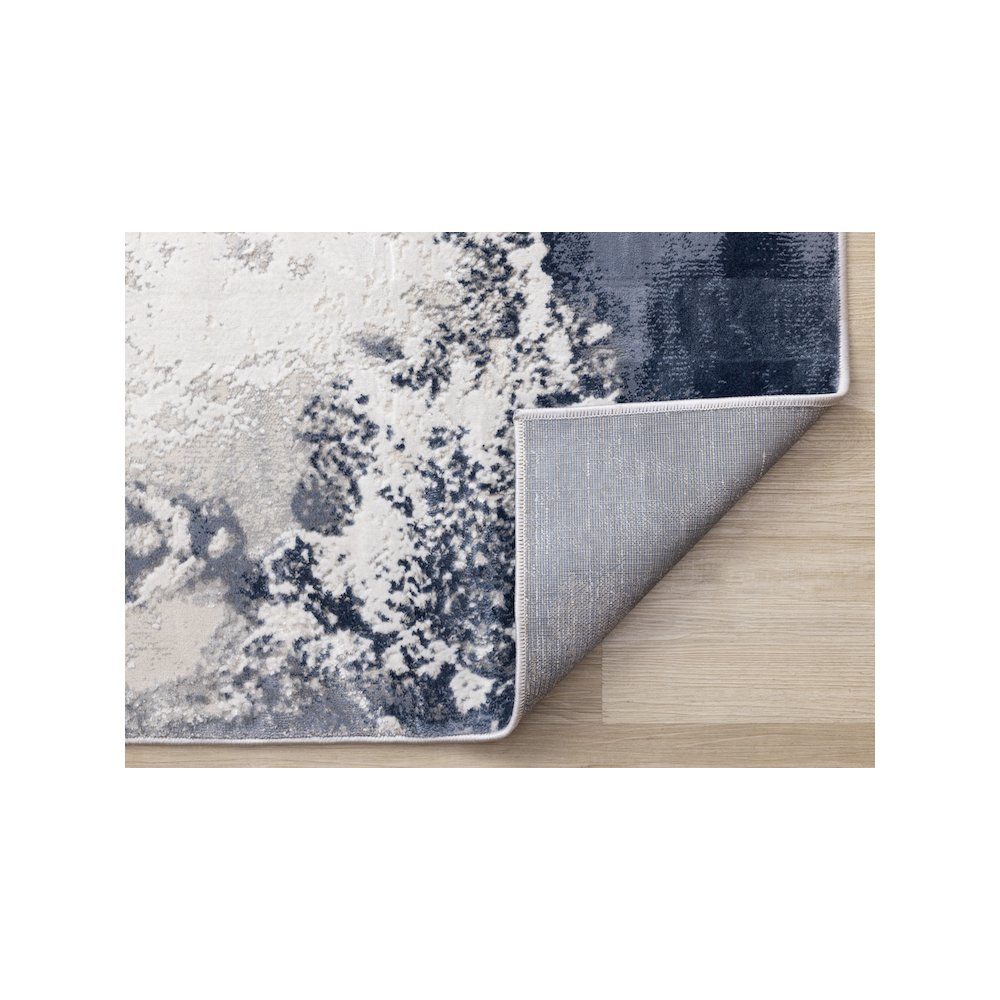 Layla Modern Swirl Grey Blue Cream Rug, 5'3" X 7'7". Picture 7