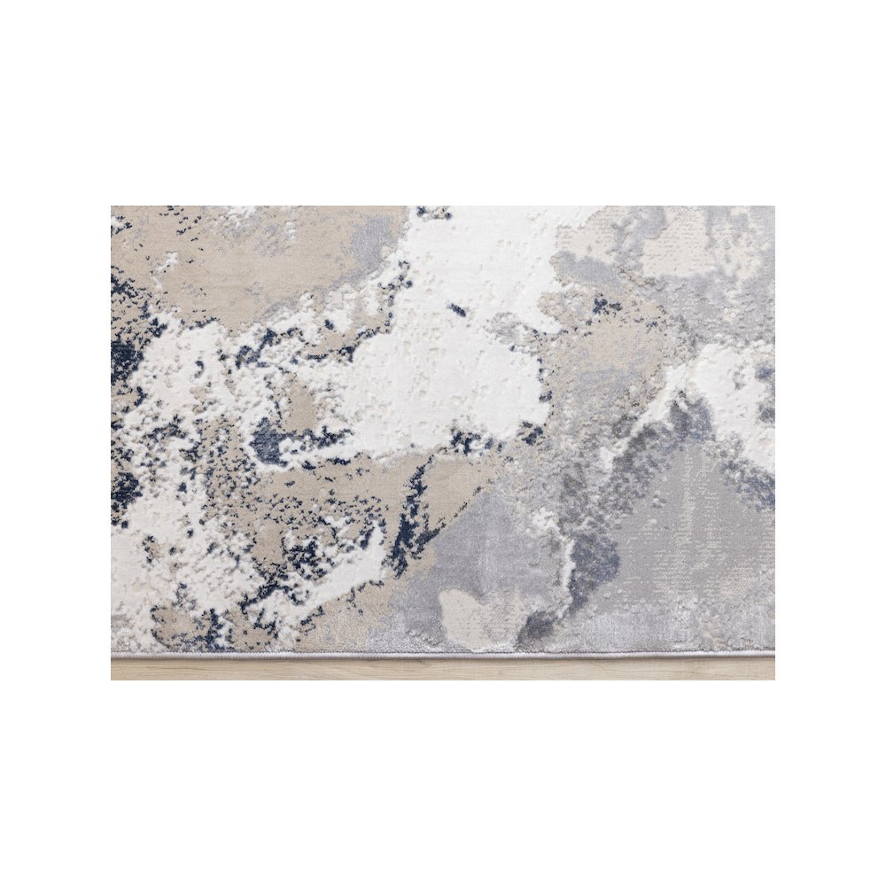 Layla Modern Swirl Grey Blue Cream Rug, 5'3" X 7'7". Picture 9