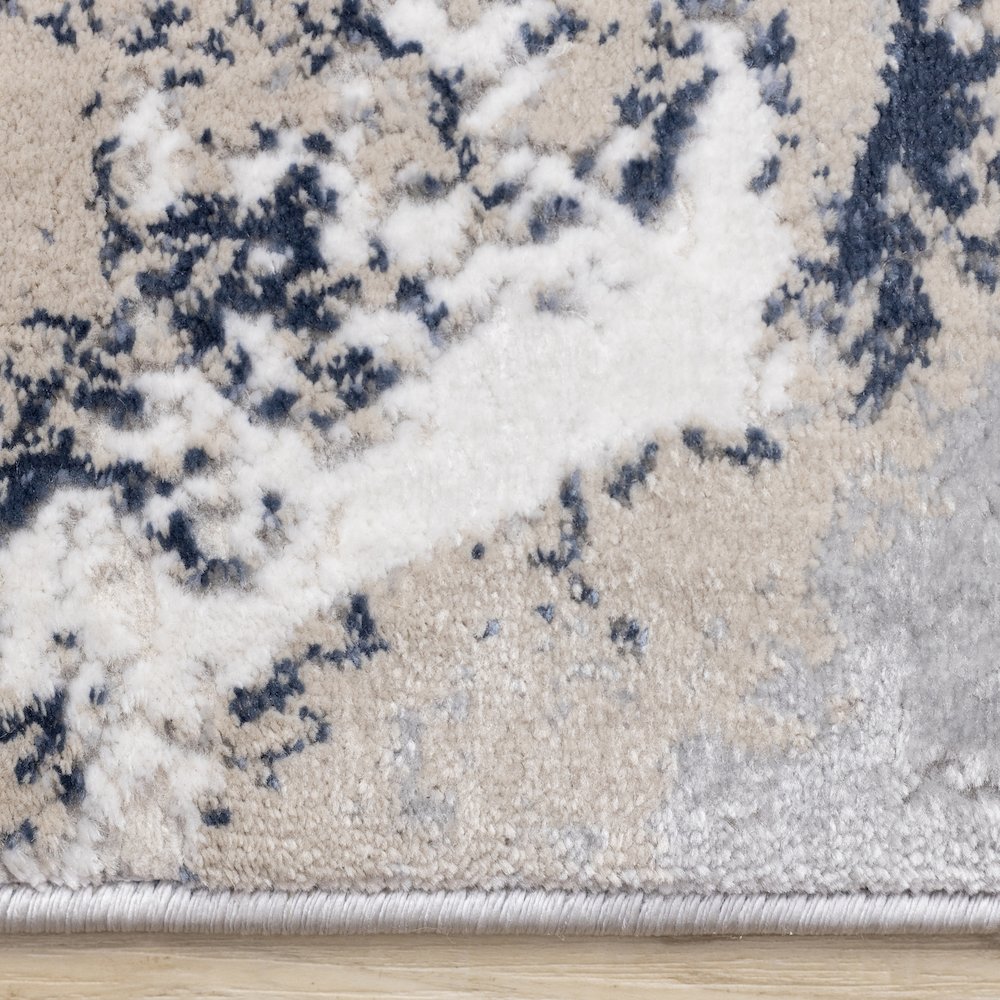 Layla Modern Swirl Grey Blue Cream Rug, 5'3" X 7'7". Picture 10