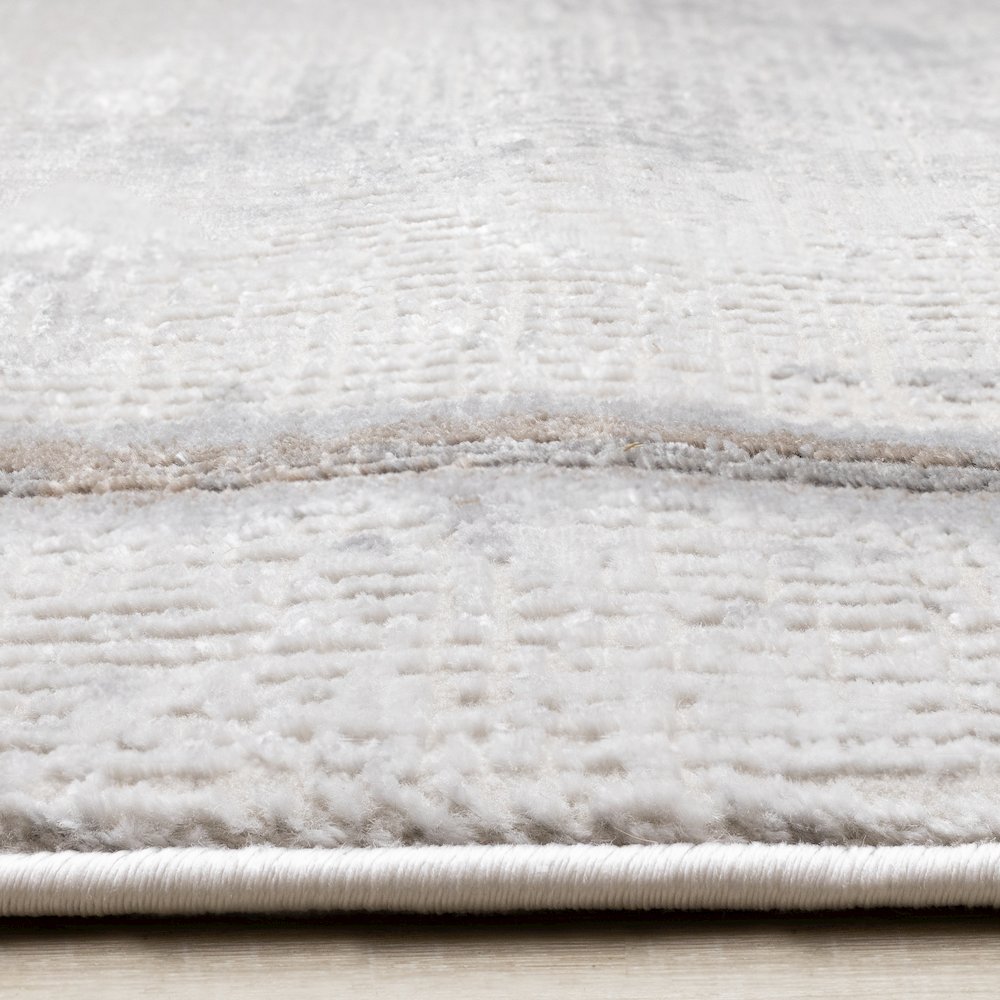 Layla Grey Black Distressed Border Rug, 5'3" x 7'7". Picture 5