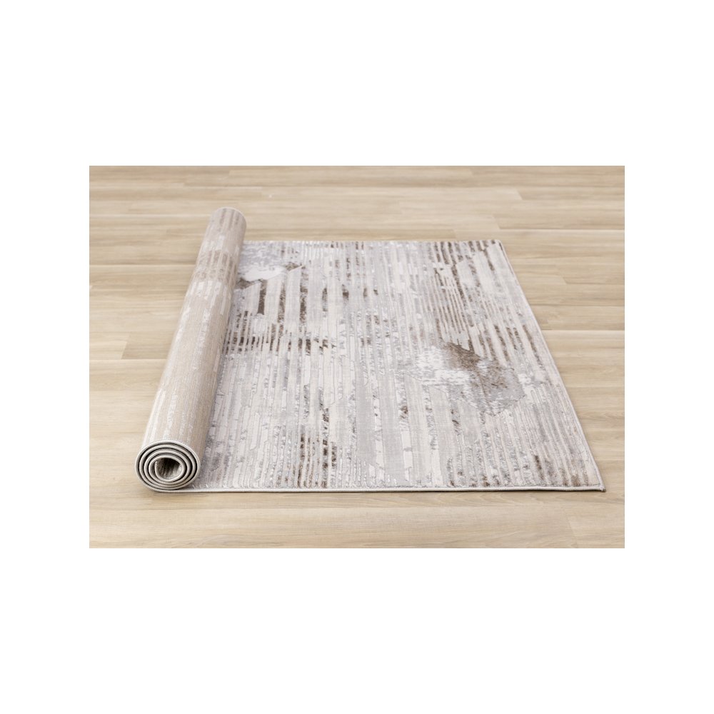 Layla Grey Brown Beige Abstract Rug, 5'3" x 7'7". Picture 8