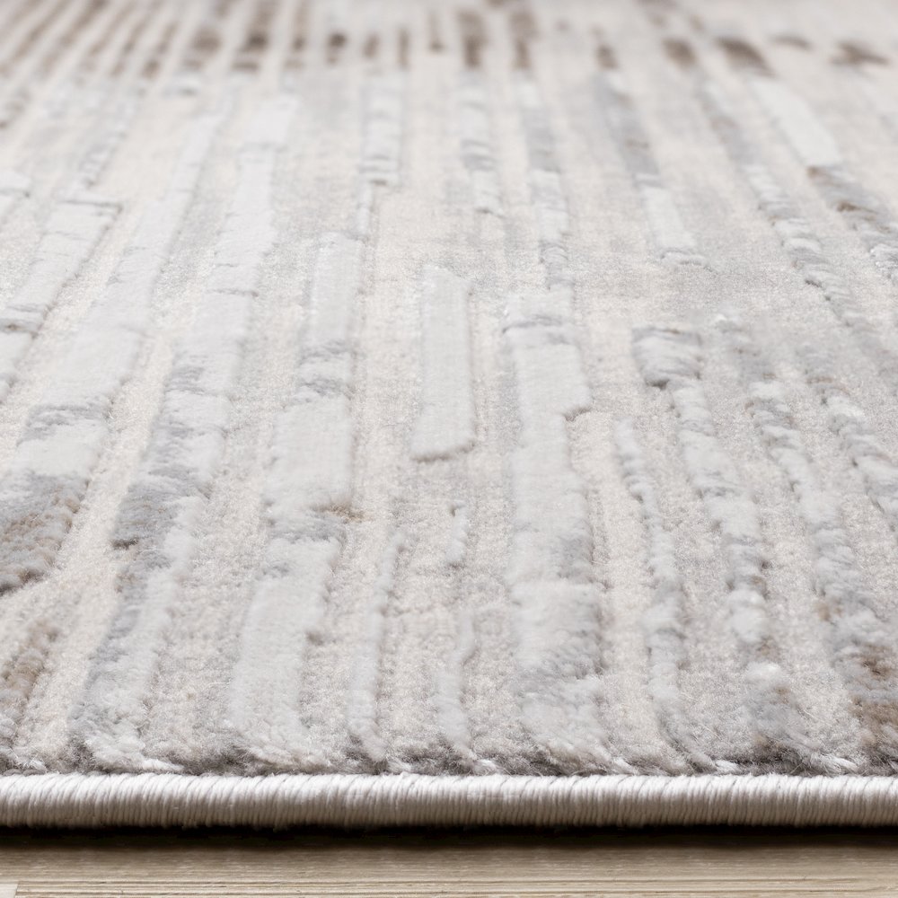 Layla Grey Brown Beige Abstract Rug, 5'3" x 7'7". Picture 5