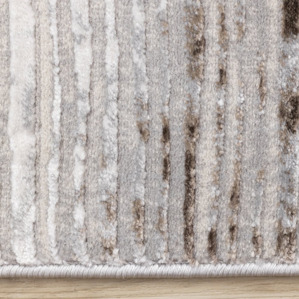 Layla Grey Brown Beige Abstract Rug, 5'3" x 7'7". Picture 10
