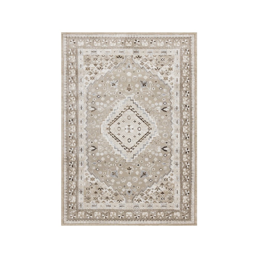 Layla Elegant Traditional Beige Area Rug, 5'3" x 7'7". Picture 1