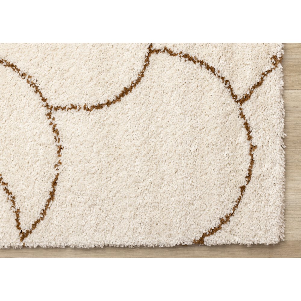 Madison Cream Brown Soft Arches Shag Rug, 5'3" x 7'7". Picture 6