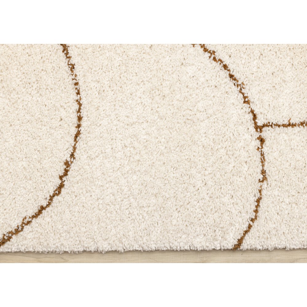 Madison Cream Brown Soft Arches Shag Rug, 5'3" x 7'7". Picture 9