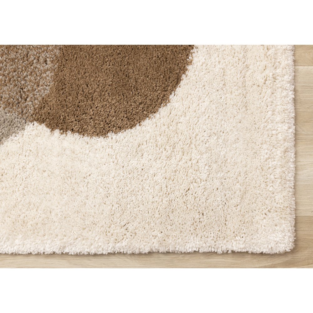 Madison Cream Brown Grey Soft Stones Shag Rug, 5'3" X 7'7". Picture 6
