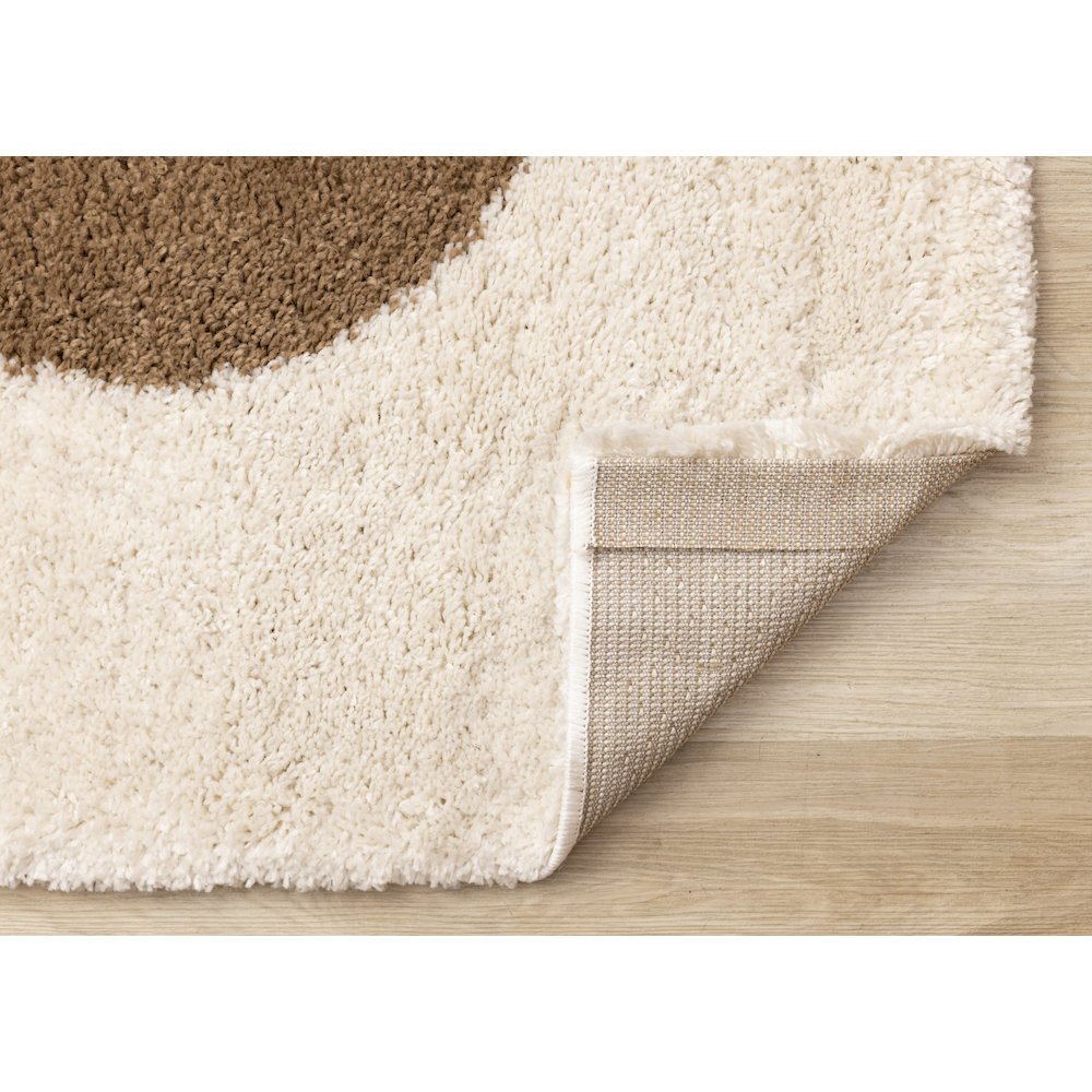 Madison Cream Brown Grey Soft Stones Shag Rug, 5'3" X 7'7". Picture 7