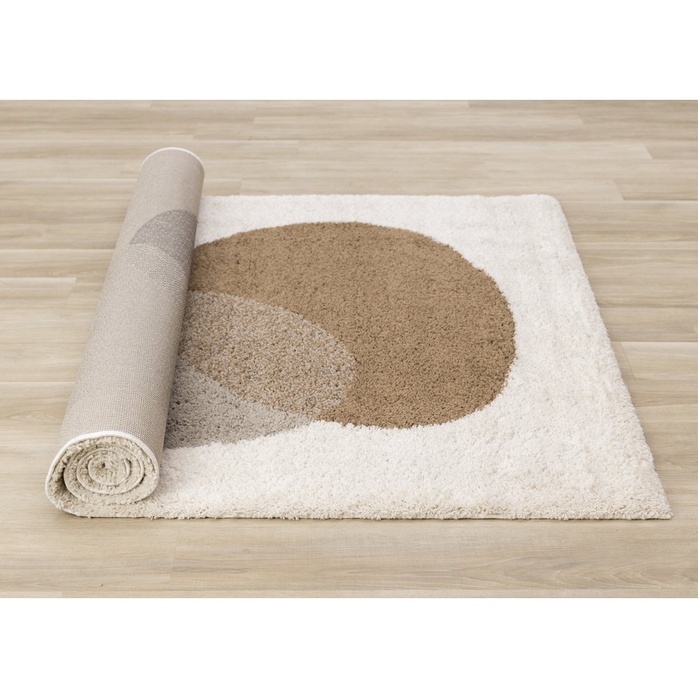 Madison Cream Brown Grey Soft Stones Shag Rug, 5'3" X 7'7". Picture 8