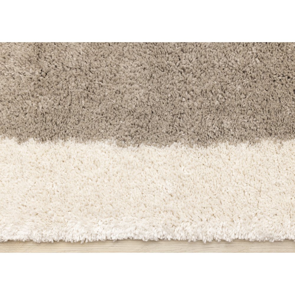 Madison Cream Brown Grey Soft Stones Shag Rug, 5'3" X 7'7". Picture 9