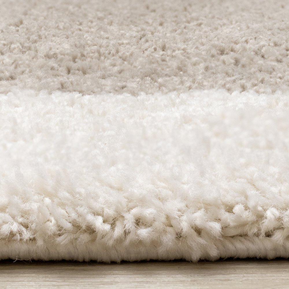 Madison Cream Brown Grey Soft Stones Shag Rug, 5'3" X 7'7". Picture 5