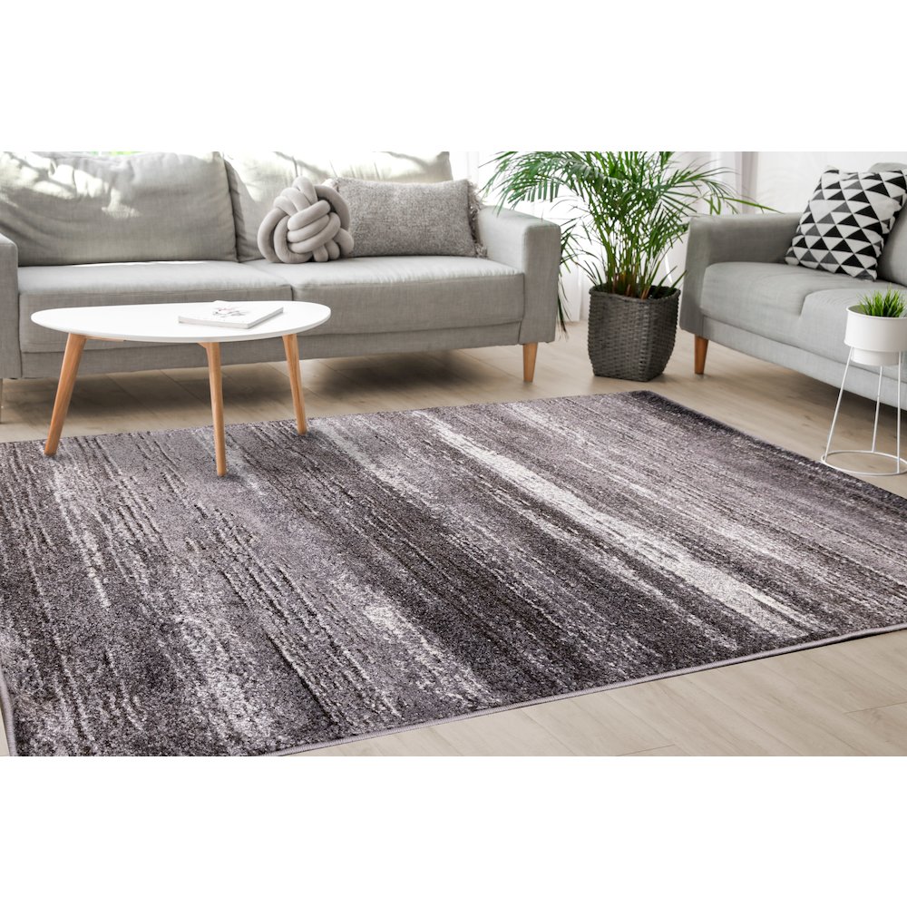 Gray Modern Distressed  5x7 Rug for Living Room Or Bedroom. Picture 3