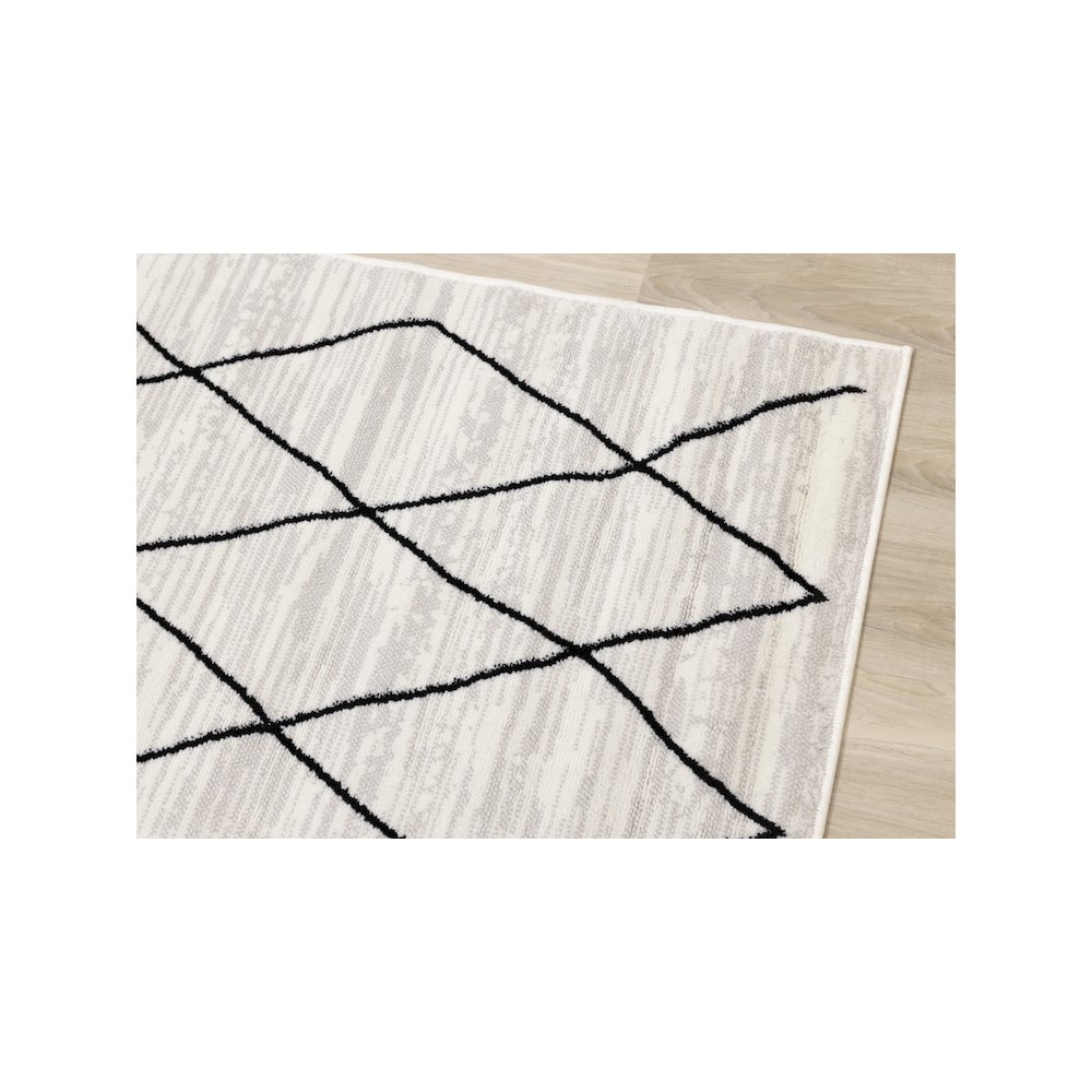 Meridian Neutral Trellis Indoor Area Rug, 5'3" x 7'7". Picture 4