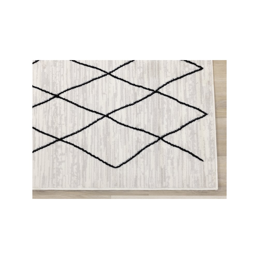 Meridian Neutral Trellis Indoor Area Rug, 5'3" x 7'7". Picture 6