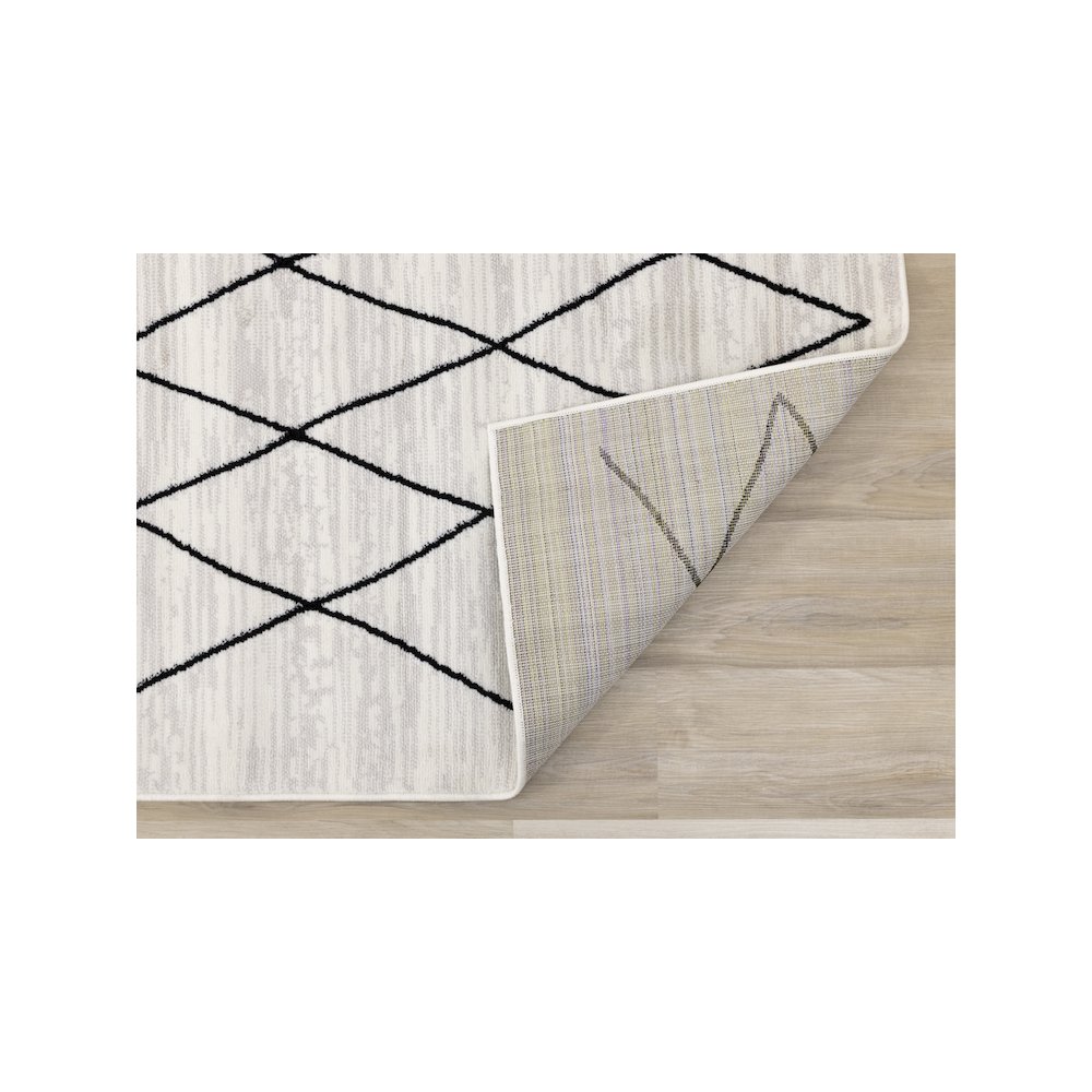 Meridian Neutral Trellis Indoor Area Rug, 5'3" x 7'7". Picture 7