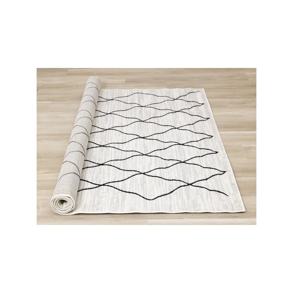 Meridian Neutral Trellis Indoor Area Rug, 5'3" x 7'7". Picture 8