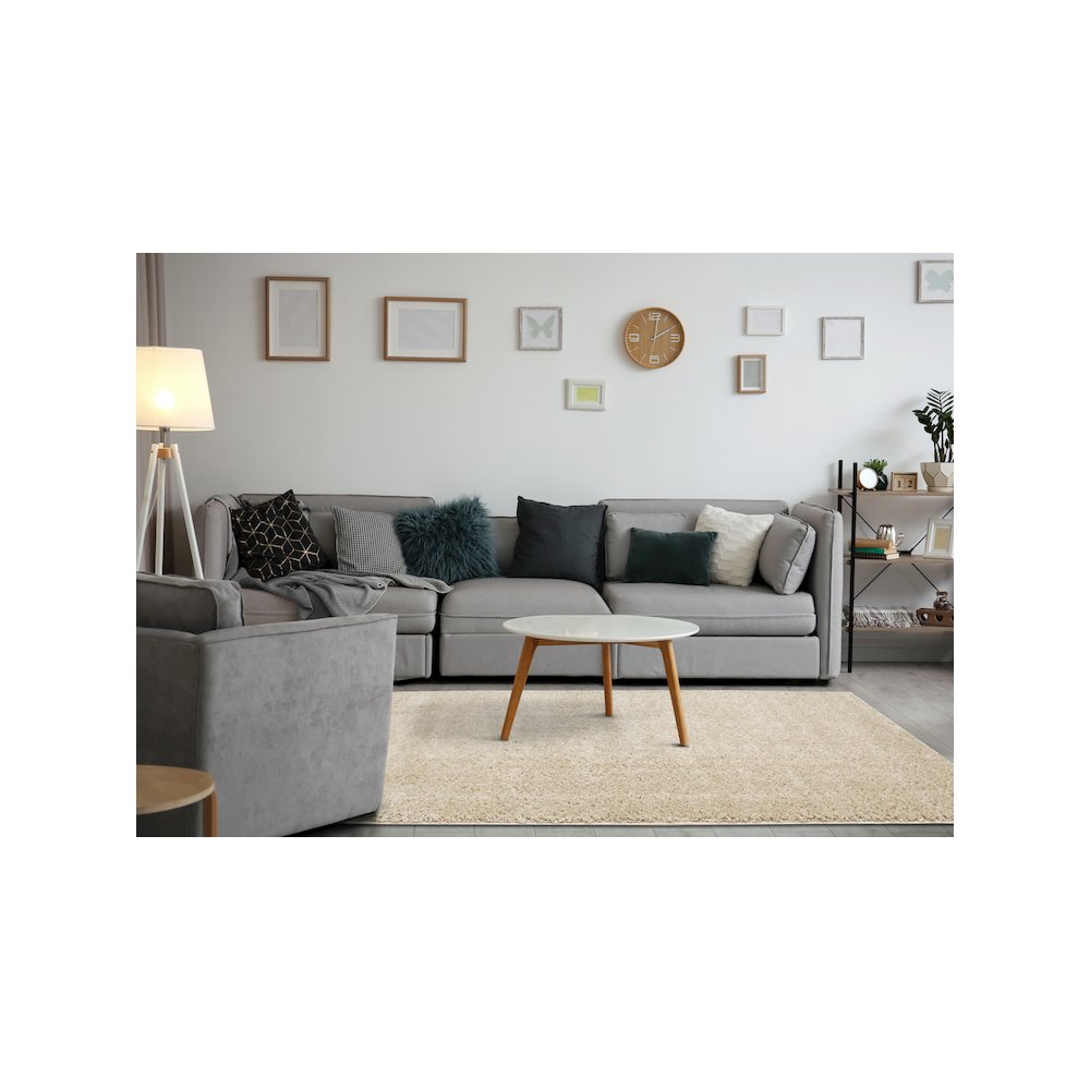 Palmer Soft Beige Neutral Shag Rug, 3'11" x 5'11". Picture 3