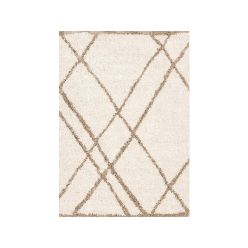 Palmer Soft Cream Beige Geometric Rug, 5'3" x 7'7". Picture 1
