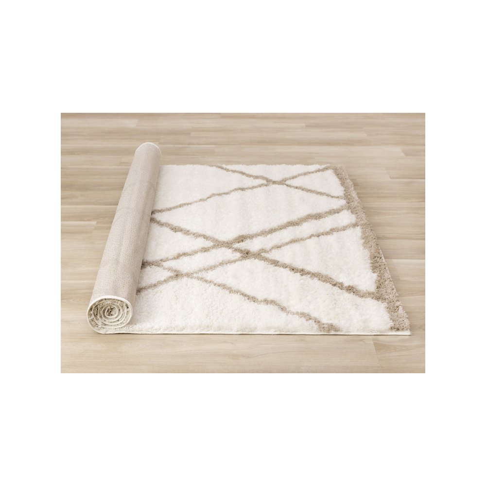 Palmer Soft Cream Beige Geometric Rug, 5'3" x 7'7". Picture 8