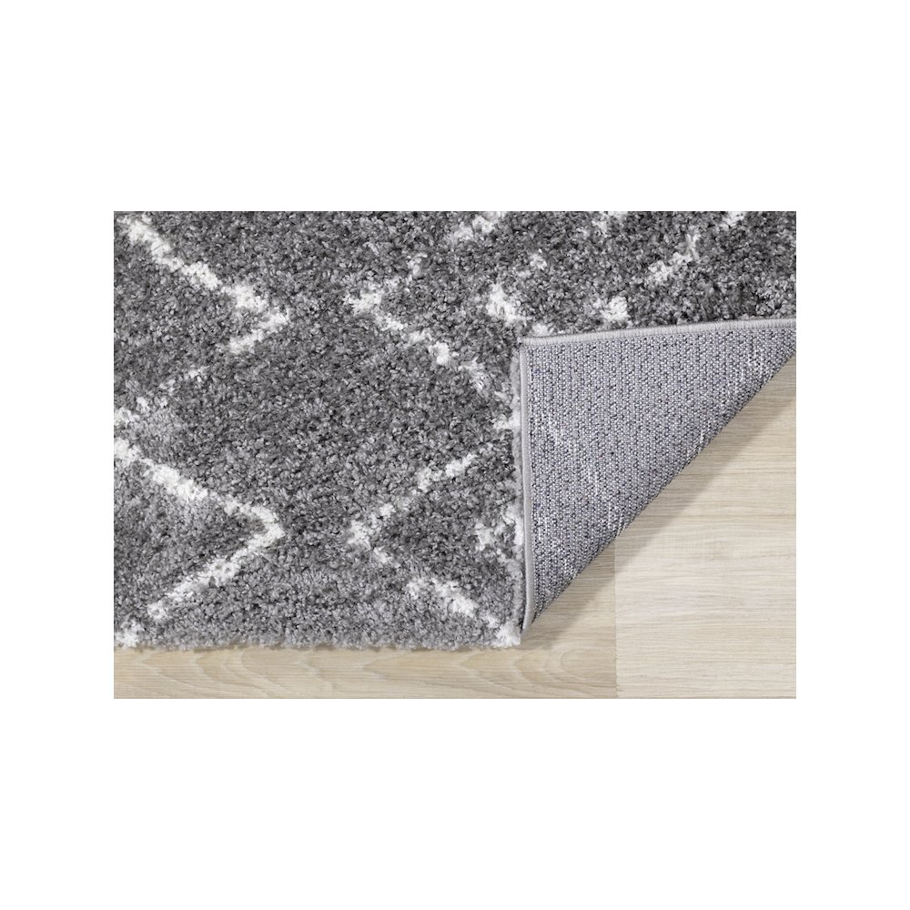 Palmer Cream Grey Rhombus Pattern Rug, 5'3" x 7'7". Picture 7