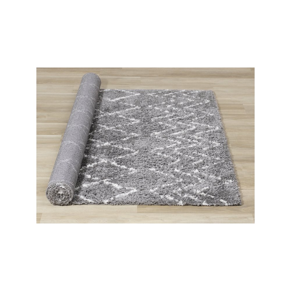 Palmer Cream Grey Rhombus Pattern Rug, 5'3" x 7'7". Picture 8