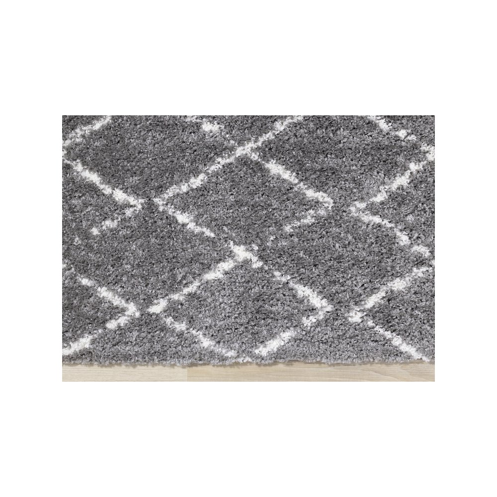 Palmer Cream Grey Rhombus Pattern Rug, 5'3" x 7'7". Picture 9
