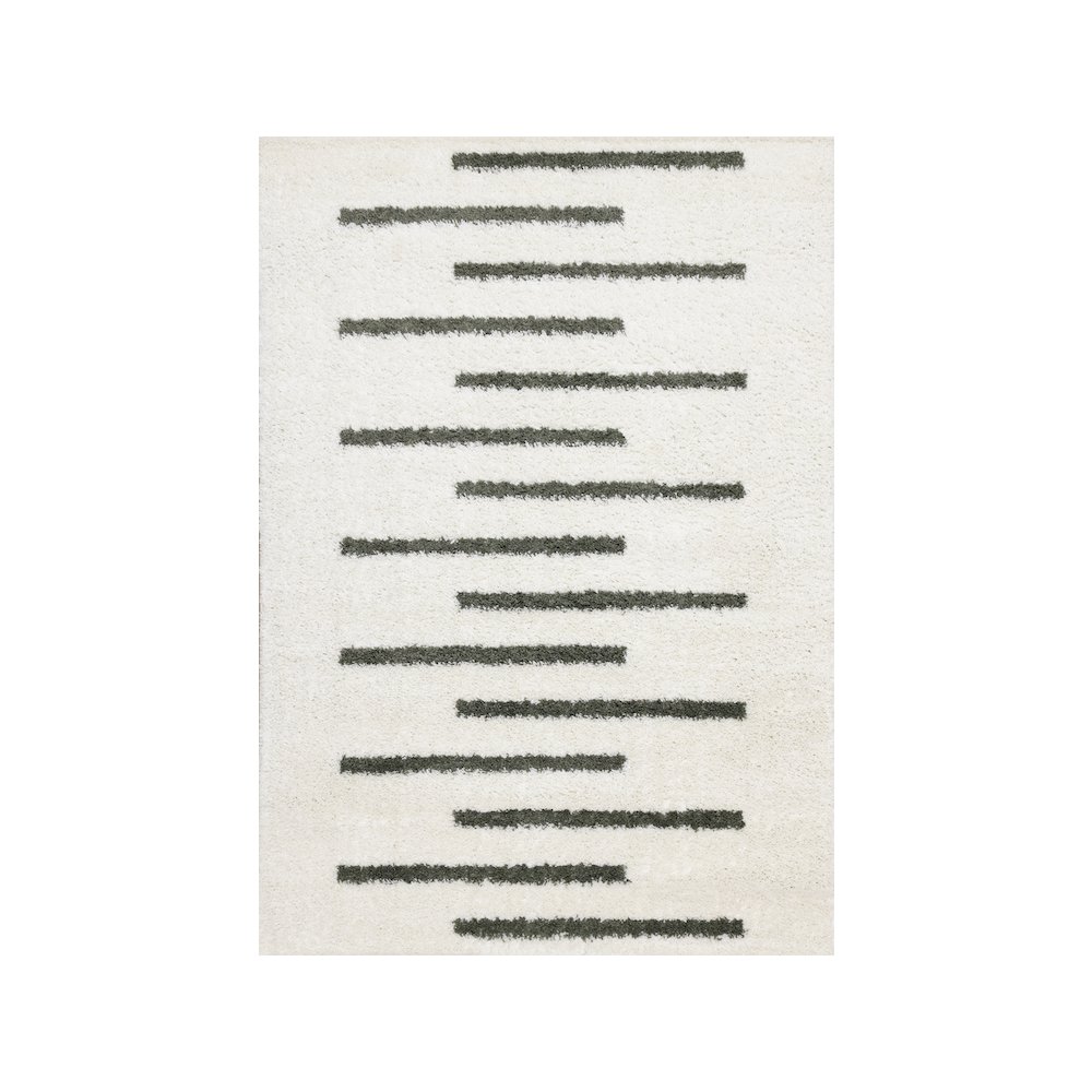 Palmer Green Cream Soft Modern Lines Area Rug, 5'3" x 7'7". Picture 1