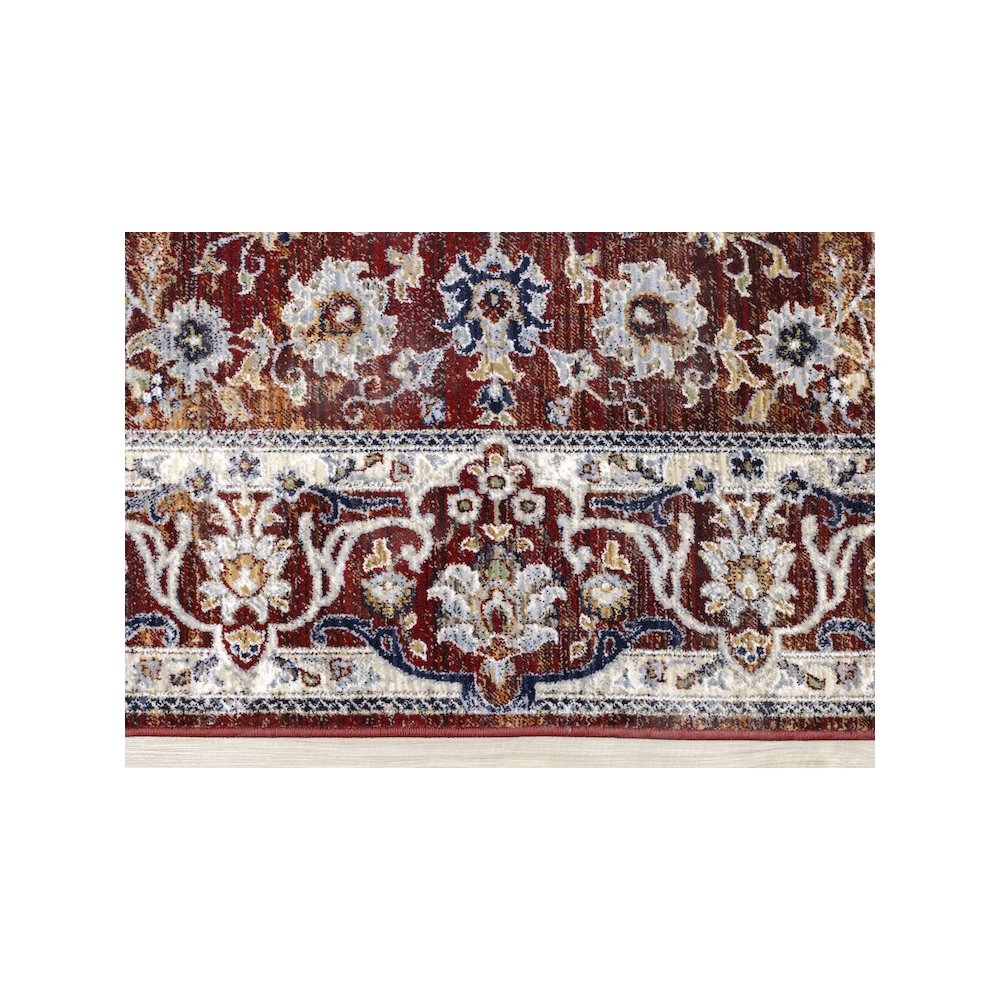Sena Cream Red Traditional Medallion Rug, 5'3" x 7'7". Picture 9