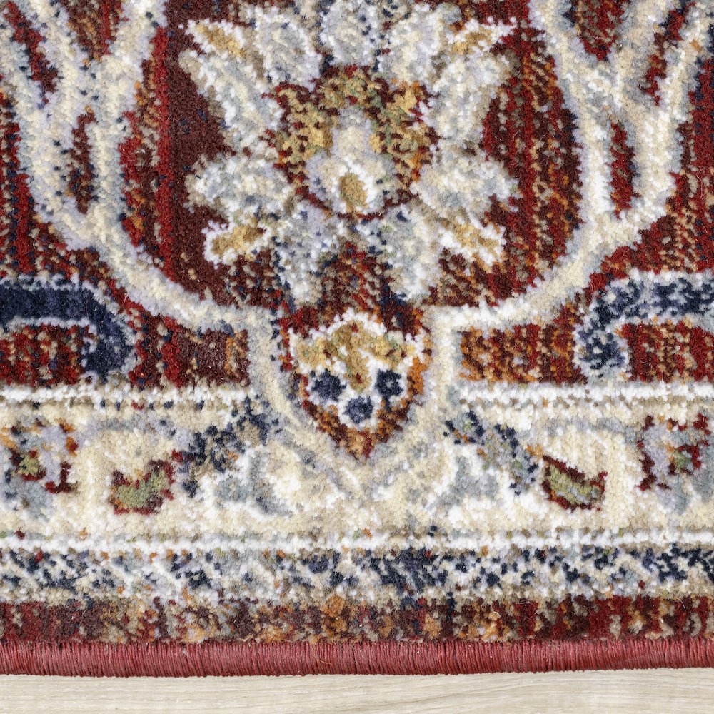 Sena Cream Red Traditional Medallion Rug, 5'3" x 7'7". Picture 10