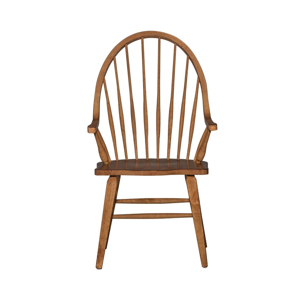 Hearthstone Ridge Windsor Back Arm Chair in Tobacco. Picture 2