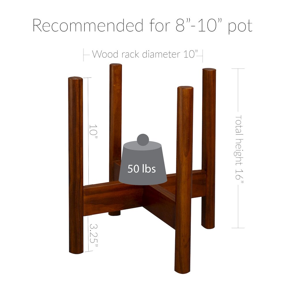 Mid-Century Modern Wood Plant Display Stand, Fit Up to 10", Plant and Pot NOT Included - Antique Mahogany. Picture 5