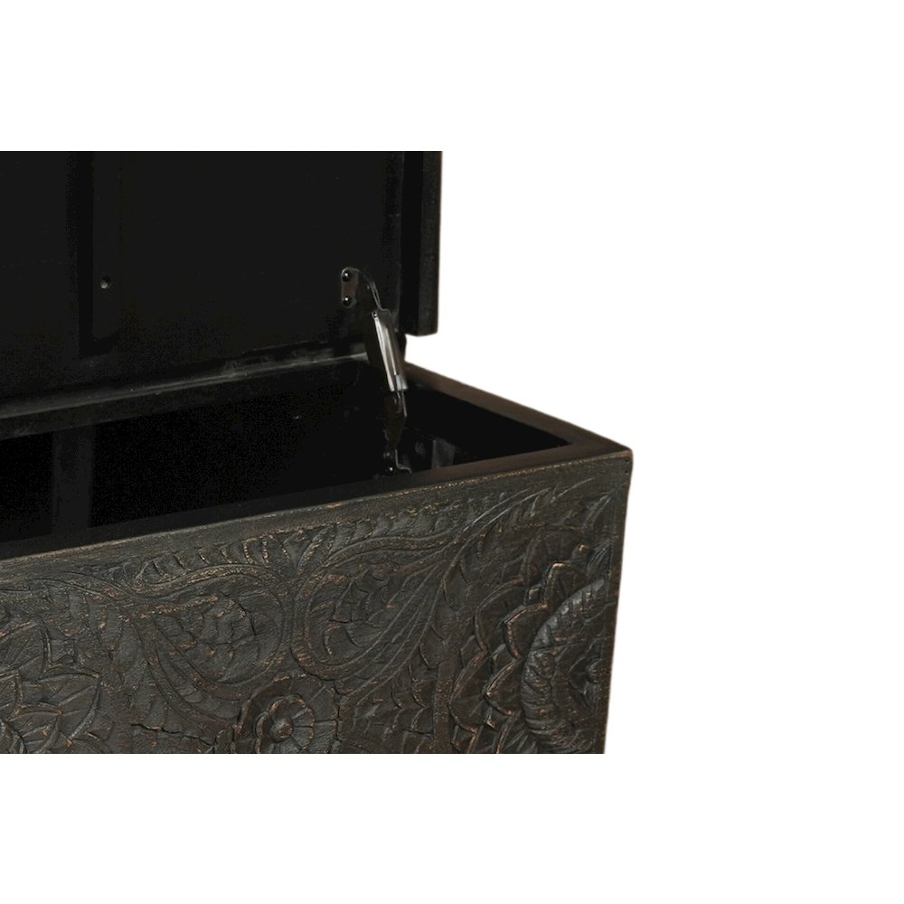 Lift-Top Coffee Table with Hidden Storage Decorative Floral Detail. Picture 5