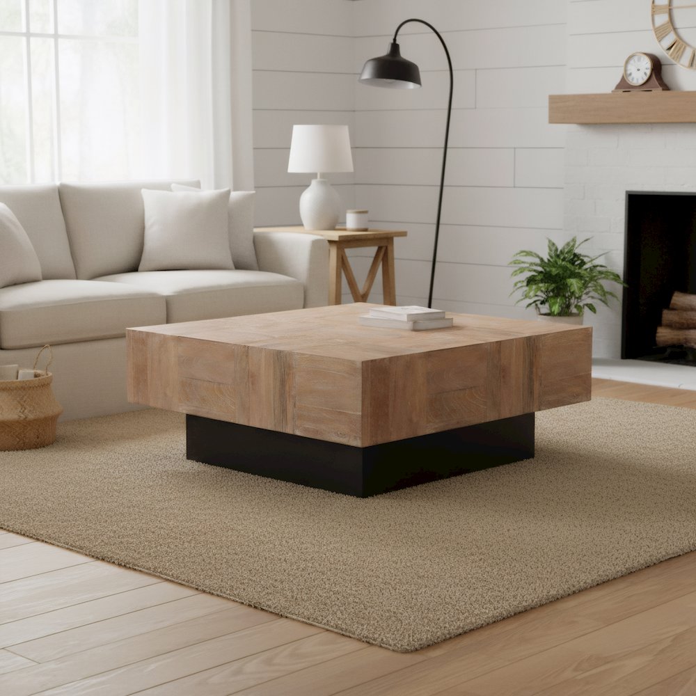 Reed Solid Wood Coffee Table. Picture 8