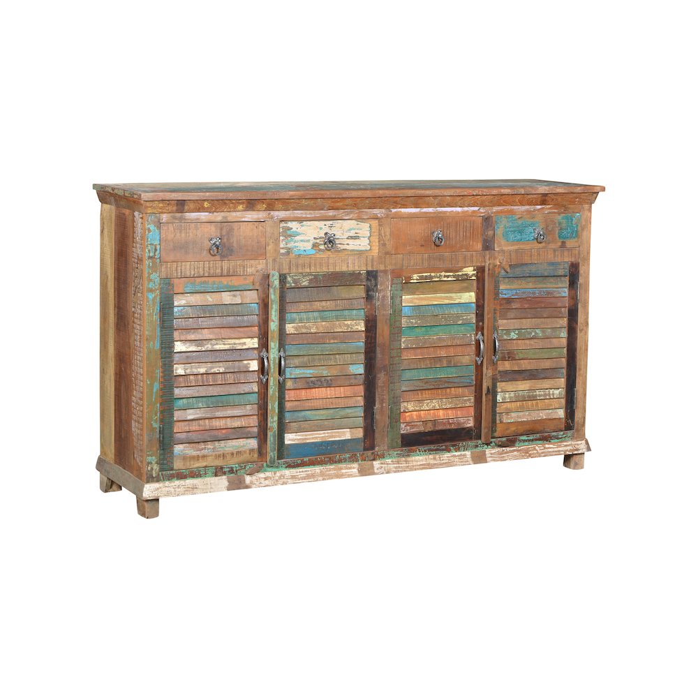 Prescott 4-drawer 4-door Shutter Solid Wood Sideboard. Picture 1