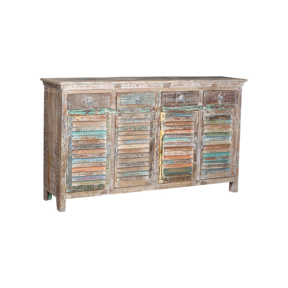 Prescott 4-drawer 4-door Shutter Solid Wood Sideboard. Picture 1