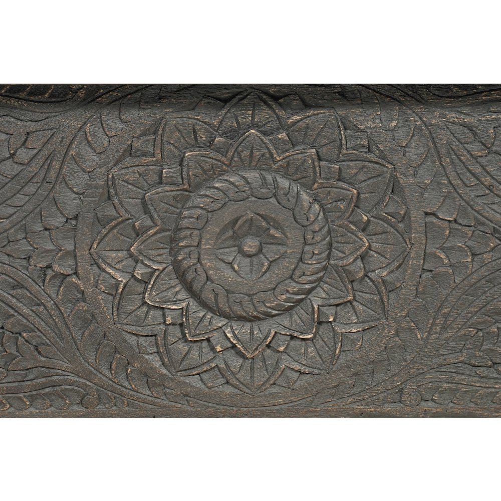Lift-Top Coffee Table with Hidden Storage Decorative Floral Detail. Picture 6