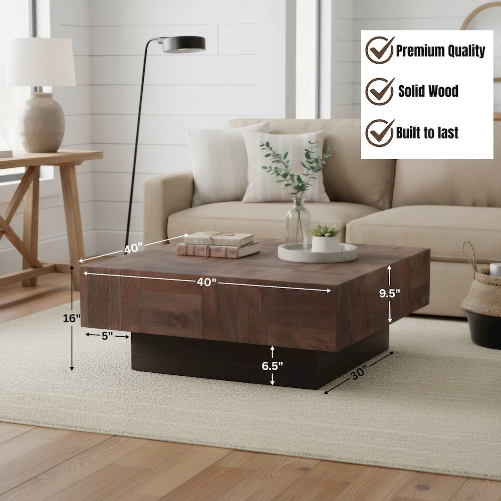Reed Solid Wood Coffee Table. Picture 13