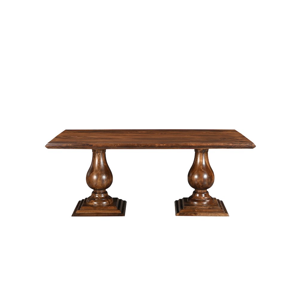Adrien 75" Solid Wood Double Pedestal Dining Table. Picture 2