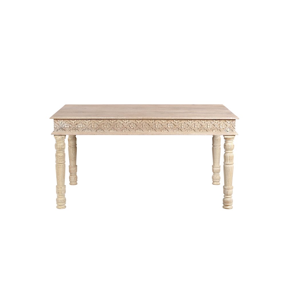 Eldris 60" Carved Solid Wood Dining Table. Picture 2