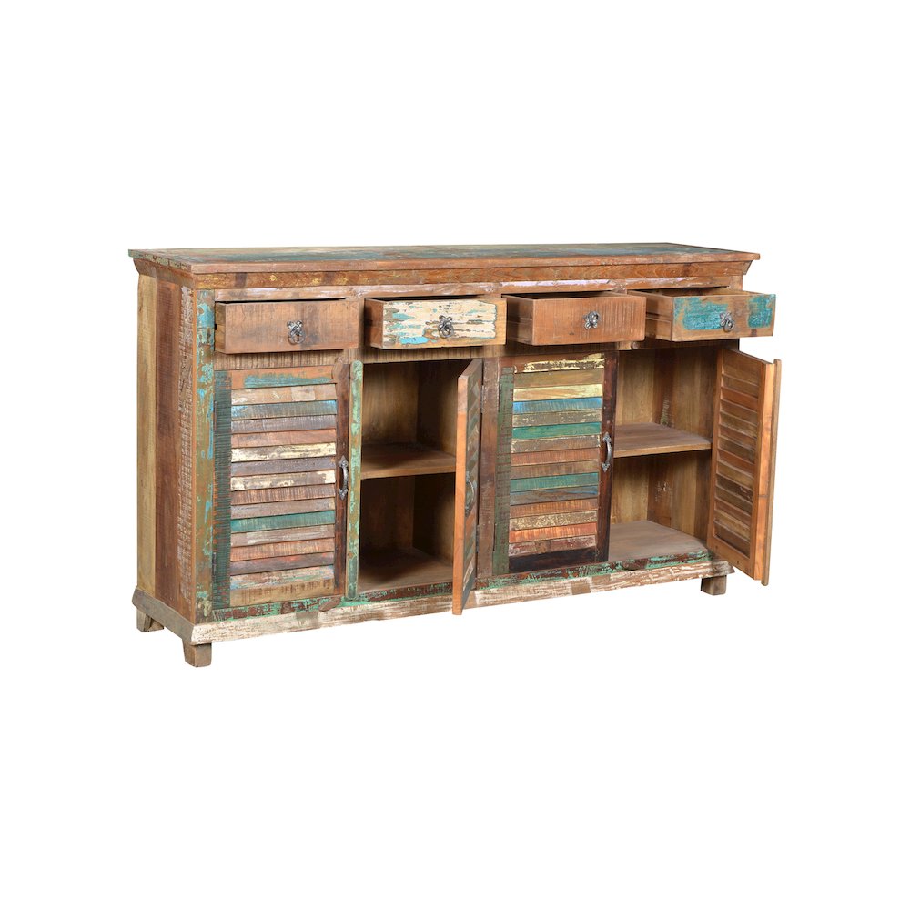 Prescott 4-drawer 4-door Shutter Solid Wood Sideboard. Picture 2