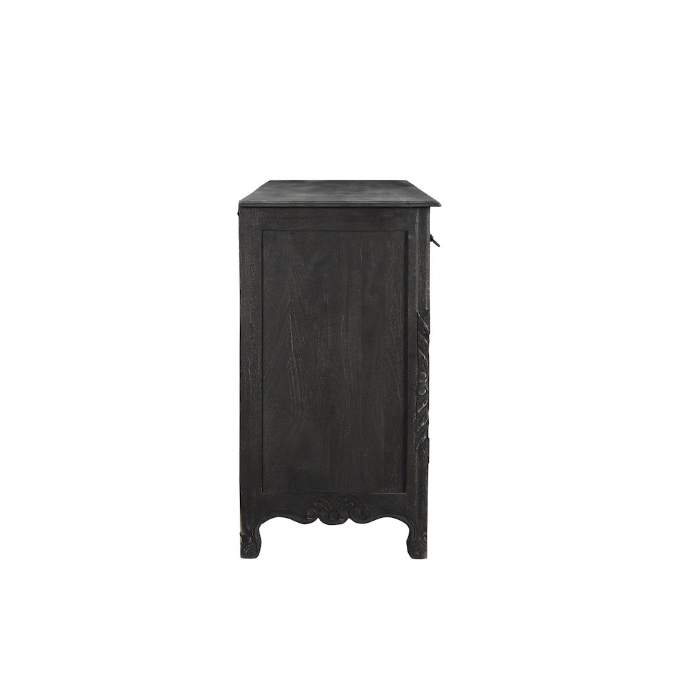 Elowen 6-drawer 2-door Floral Carved Solid Wood Sideboard. Picture 6