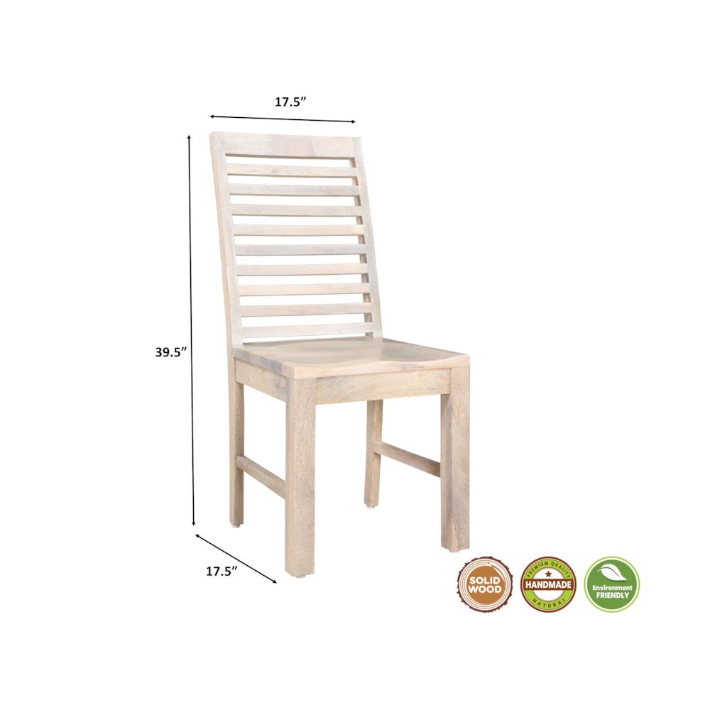 Reed Ladder Back Solid Wood Dining Chairs (Set of 2). Picture 7