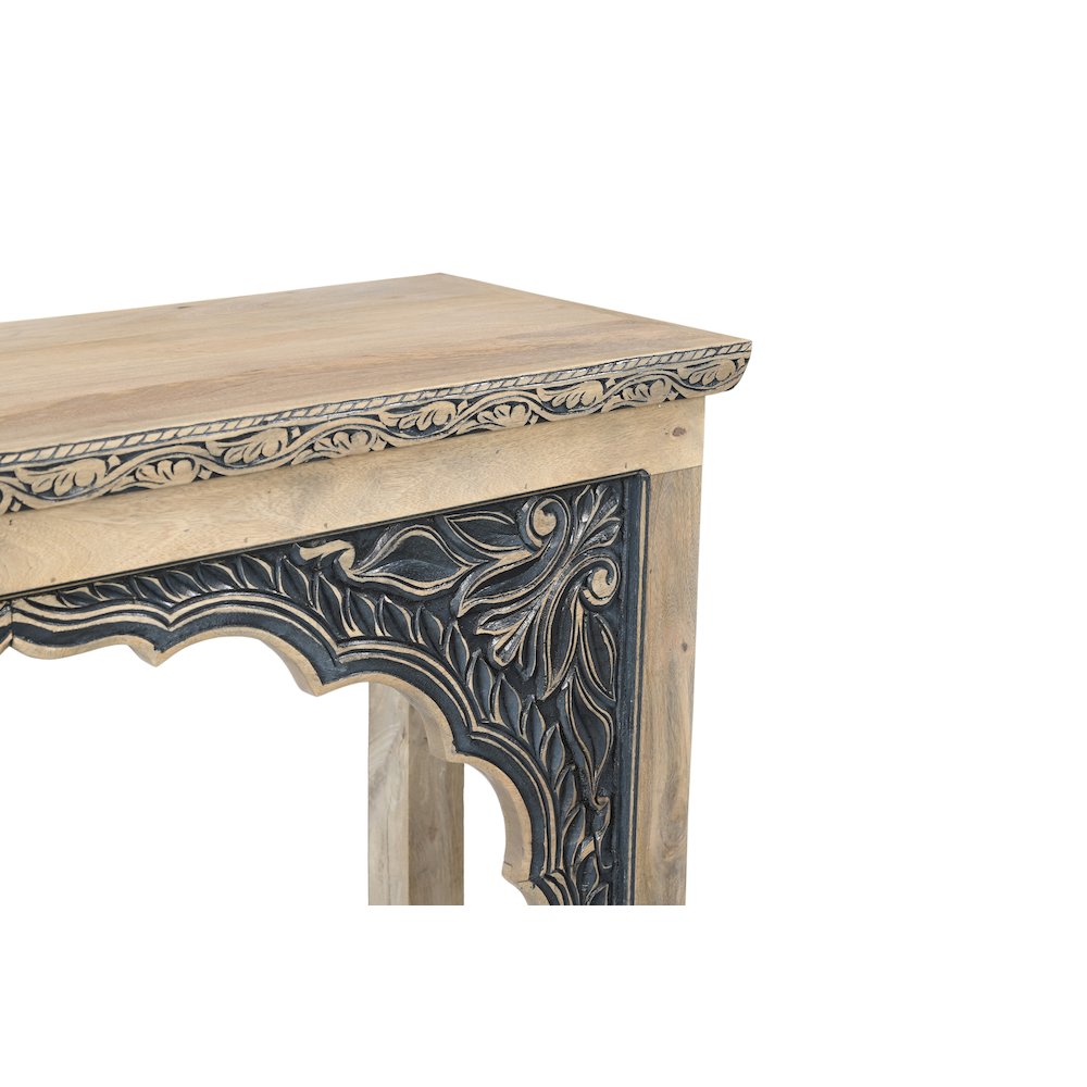 Grayson Carved Solid Wood Console Table. Picture 4