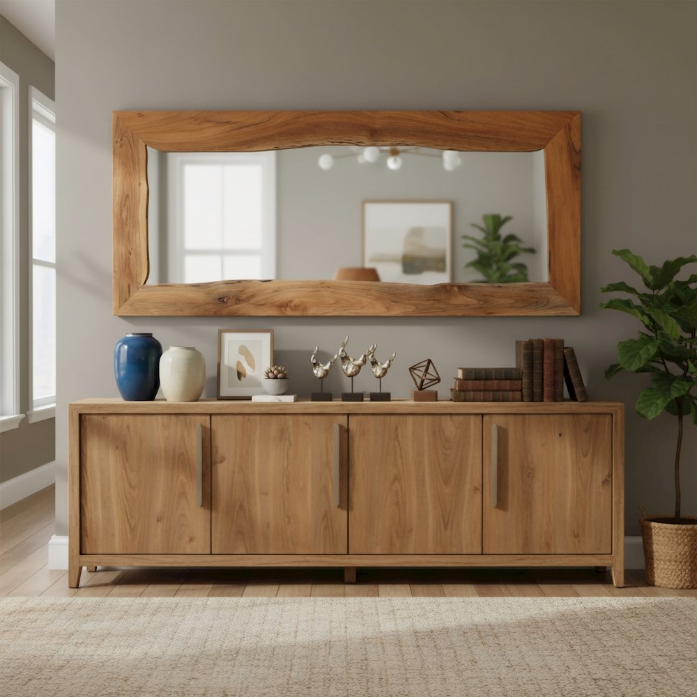 Oren 72" Live Edge Solid Wood Accent Mirror. Picture 7