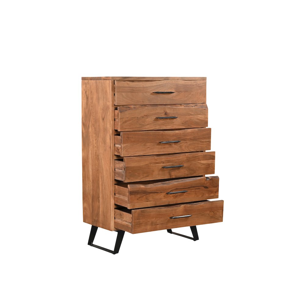 Ferris 5-drawer Live Edge Solid Wood Chest. Picture 2