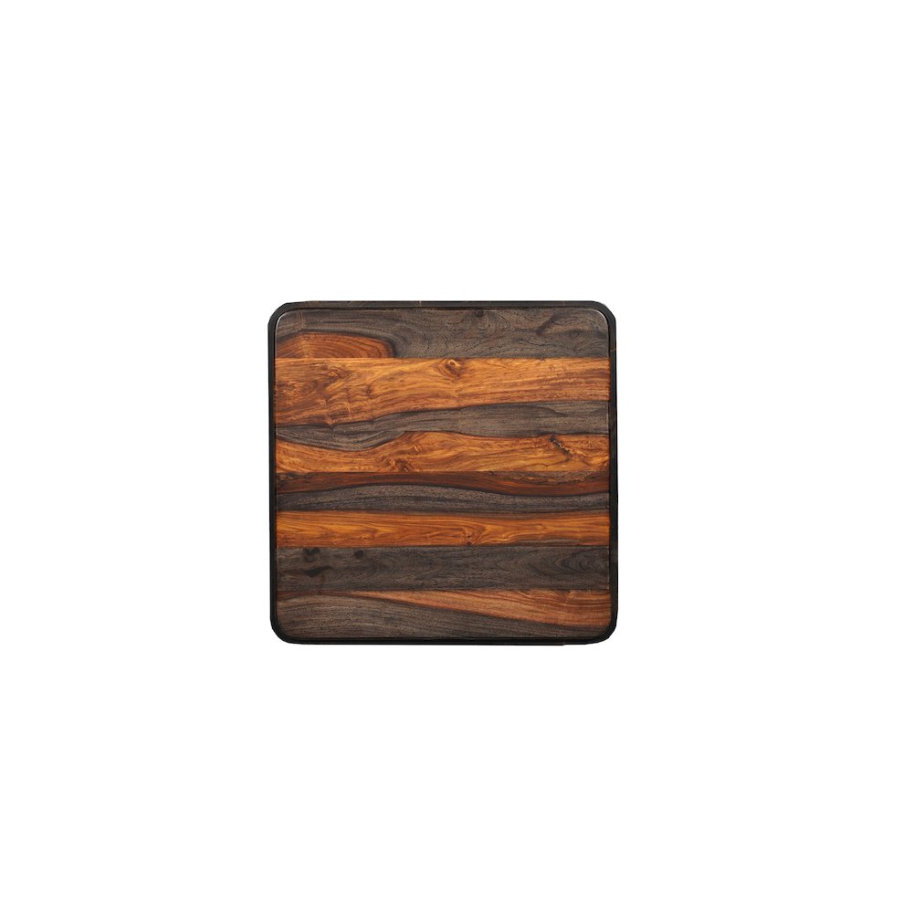 Marin Solid Wood Square End Table with Low-Profile Platform Base, Brown Finish. Picture 5
