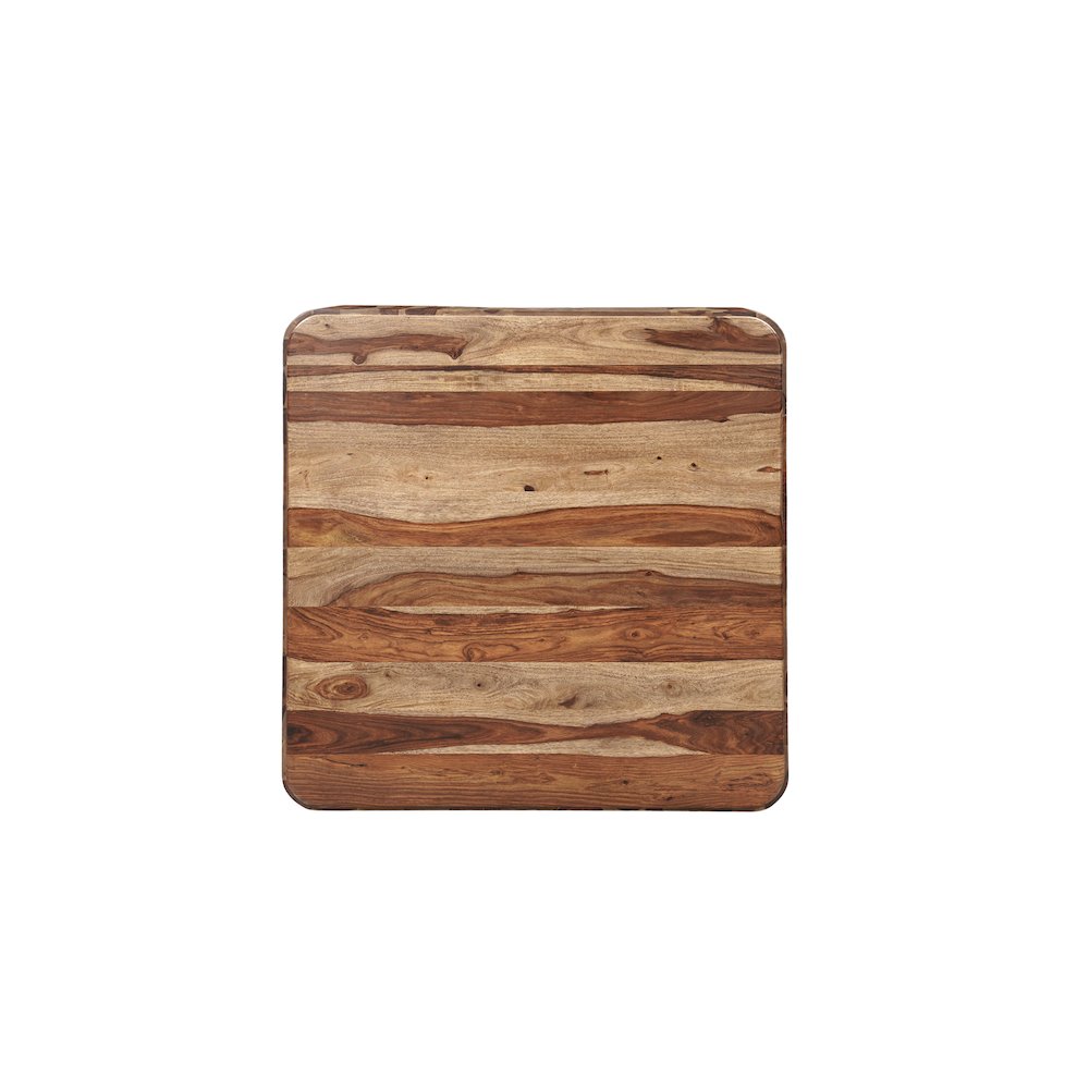 Marin Solid Wood Square Coffee Table with Low-Profile Base, Brown Finish. Picture 4